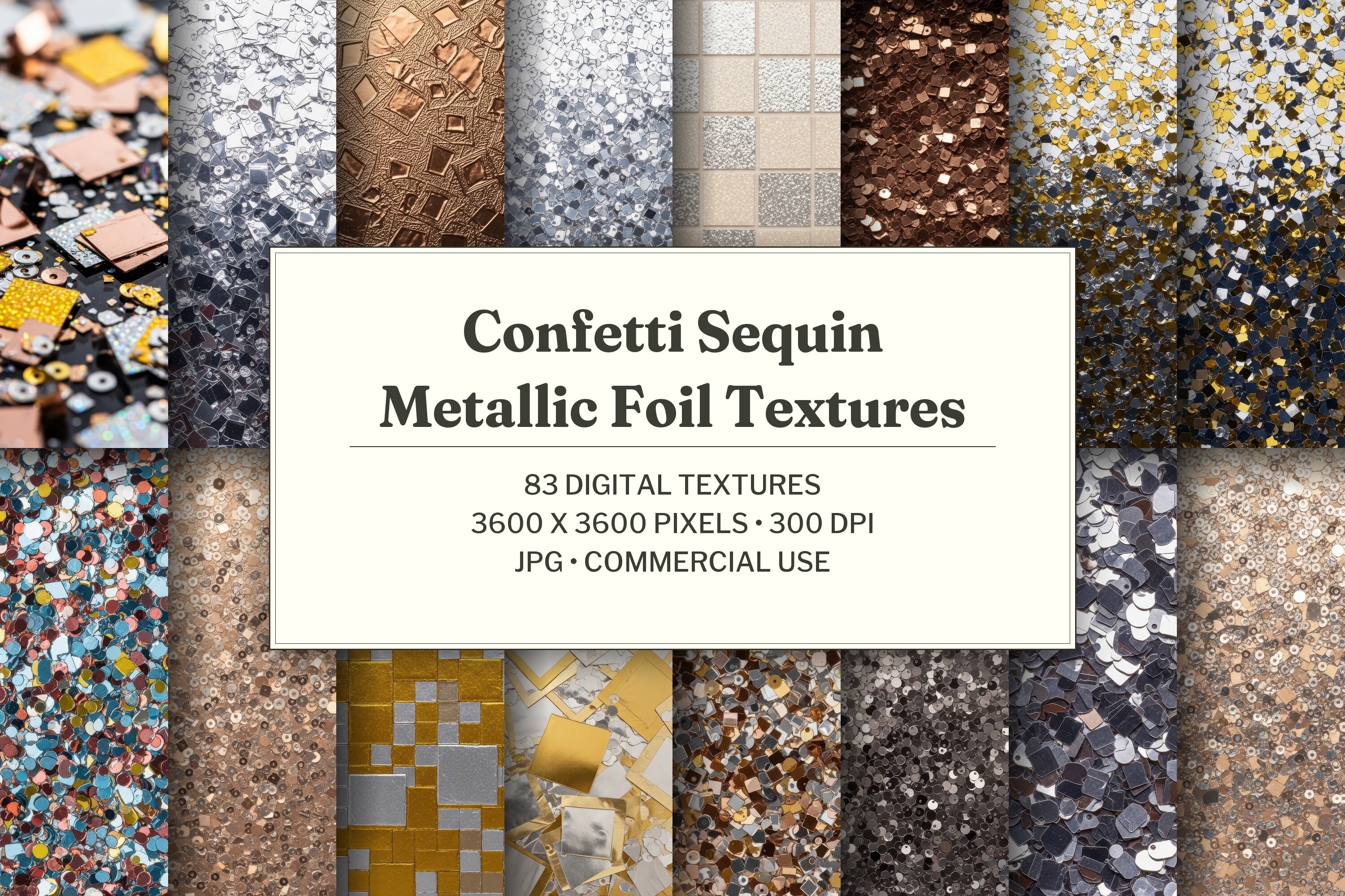 Confetti Sequin Metallic Foil Texture