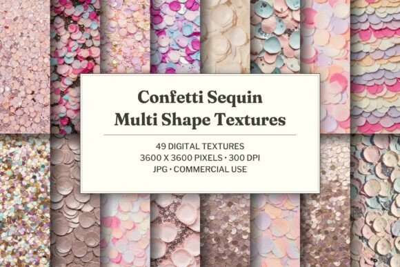 Confetti Sequin Multi Shape Texture