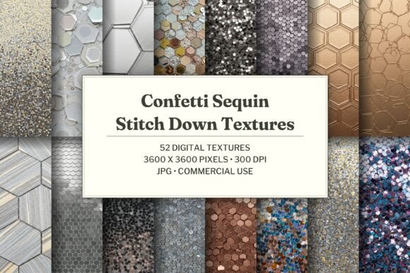 Confetti Sequin Stitch Down Texture