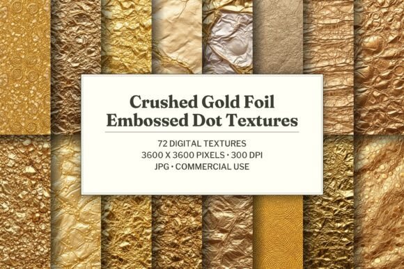 Crushed Gold Foil Embossed Dot Texture