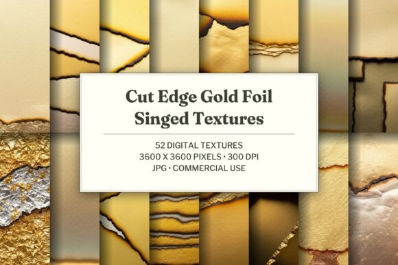 Cut Edge Gold Foil Singed Texture