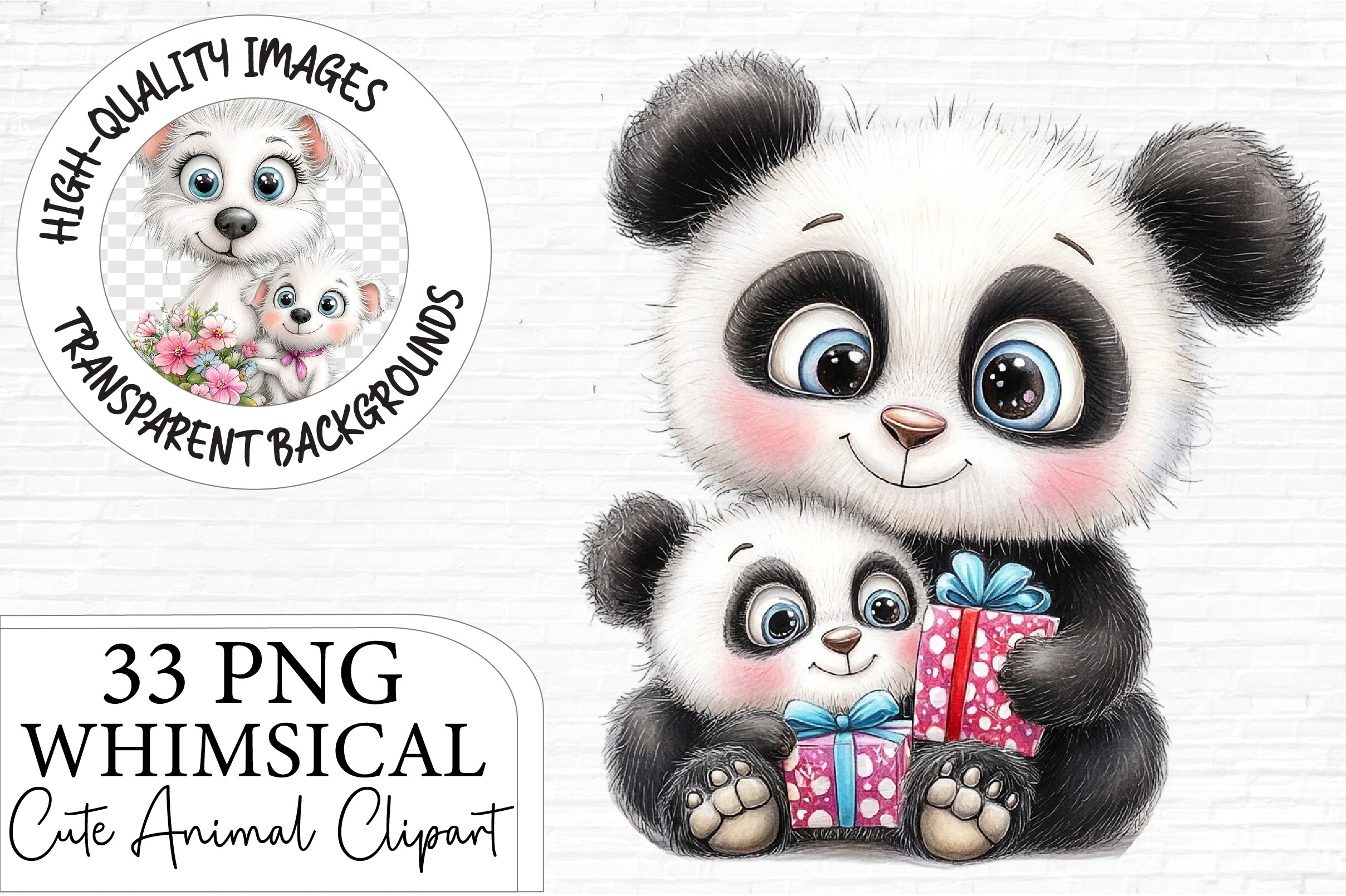 Cute Animal Family Clipart PNG Bundle