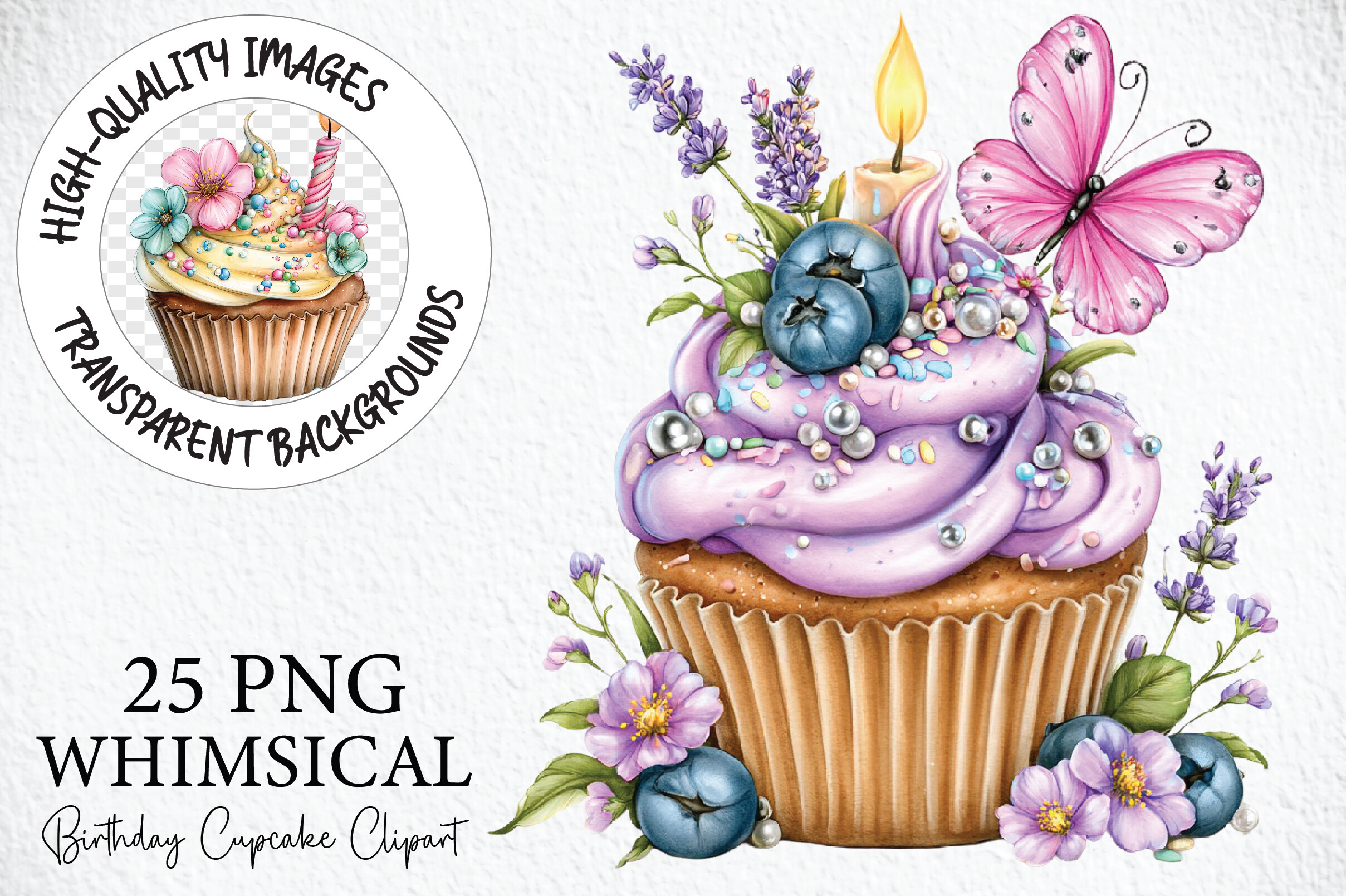 Cute Birthday Cupcake Clipart