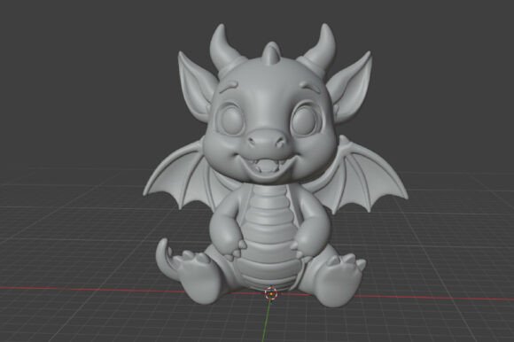 Cute Dragon 3D Print – Adorable Seated Fantasy Dragon Model - Image 5