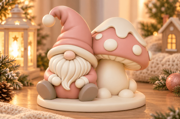 Cute Gnome Mushroom 3D Print STL  Christmas Gnome Decor for FDM & Resin - Image 2