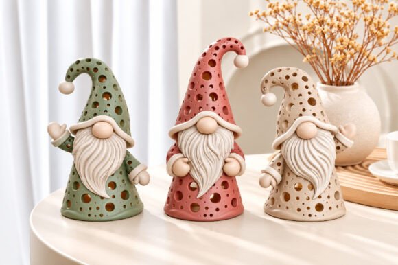 Cute Gnome Tealight Candle Holder STL - 3D Printable Cozy Decor - Image 3