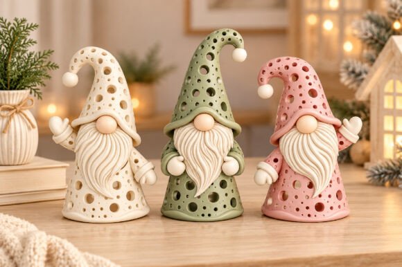 Cute Gnome Tealight Candle Holder STL - 3D Printable Cozy Decor - Image 1