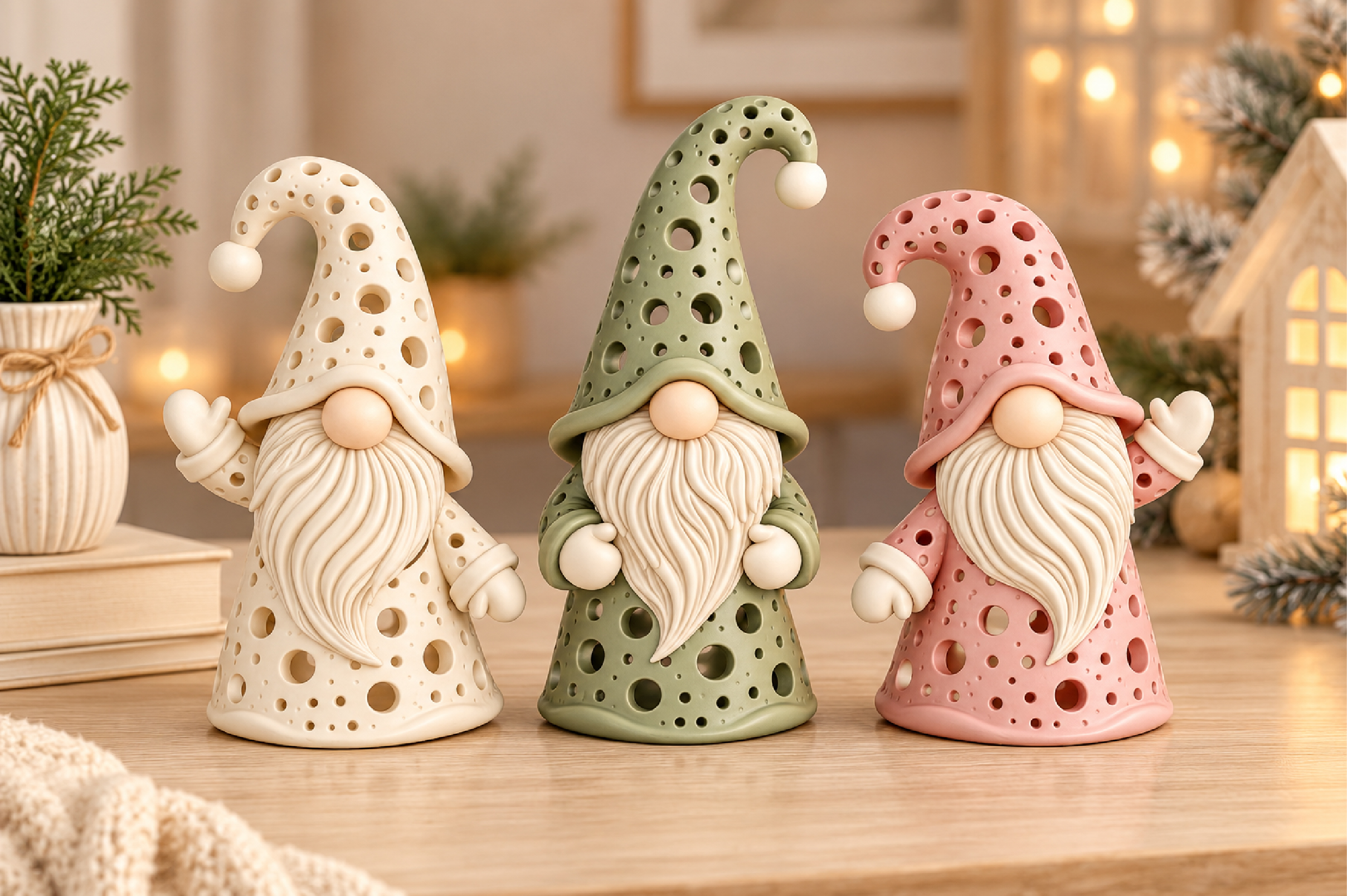 Cute Gnome Tealight Candle Holder STL - 3D Printable Cozy Decor - Image 4