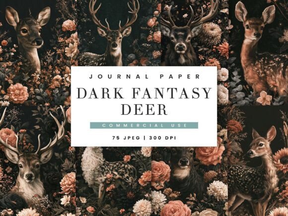 Dark Fantasy Deer Journal Paper