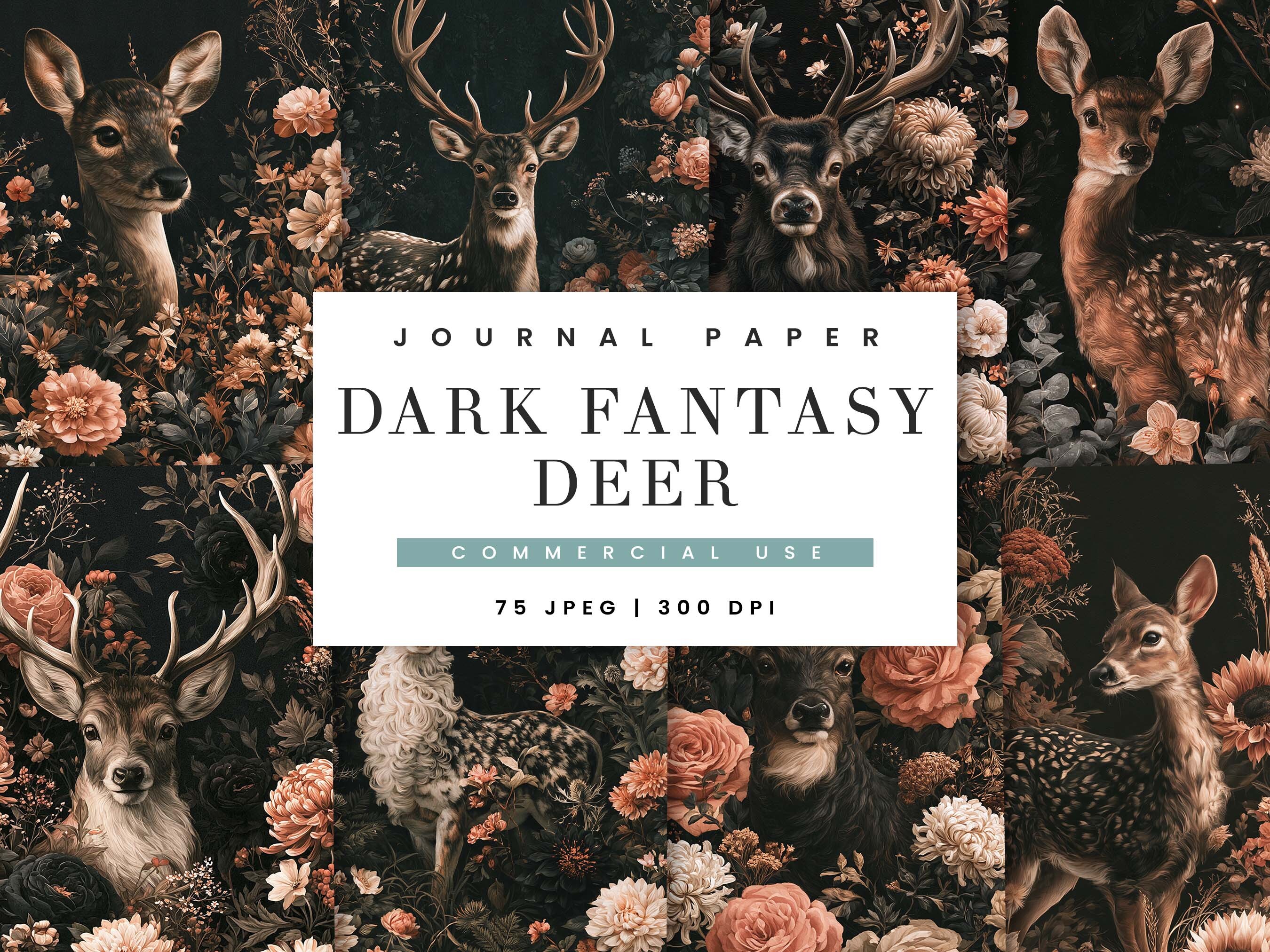 Dark Fantasy Deer Journal Paper