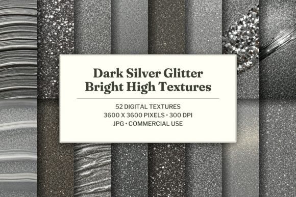 Dark Silver Glitter Bright High Texture