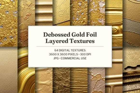 Debossed Gold Foil Layered Texture