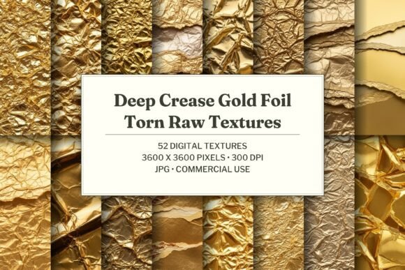 Deep Crease Gold Foil Torn Raw Texture