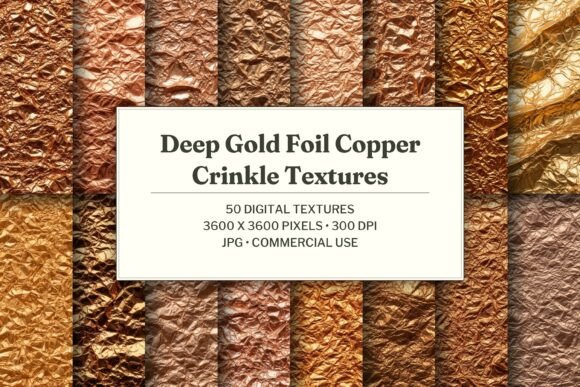 Deep Gold Foil Copper Crinkle Texture
