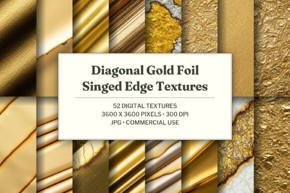 Diagonal Gold Foil Singed Edge Texture