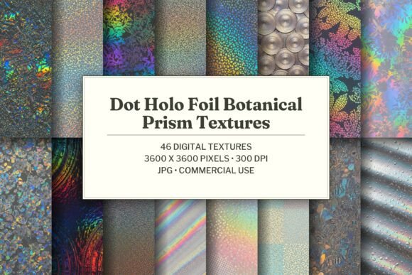Dot Holo Foil Botanical Prism Texture