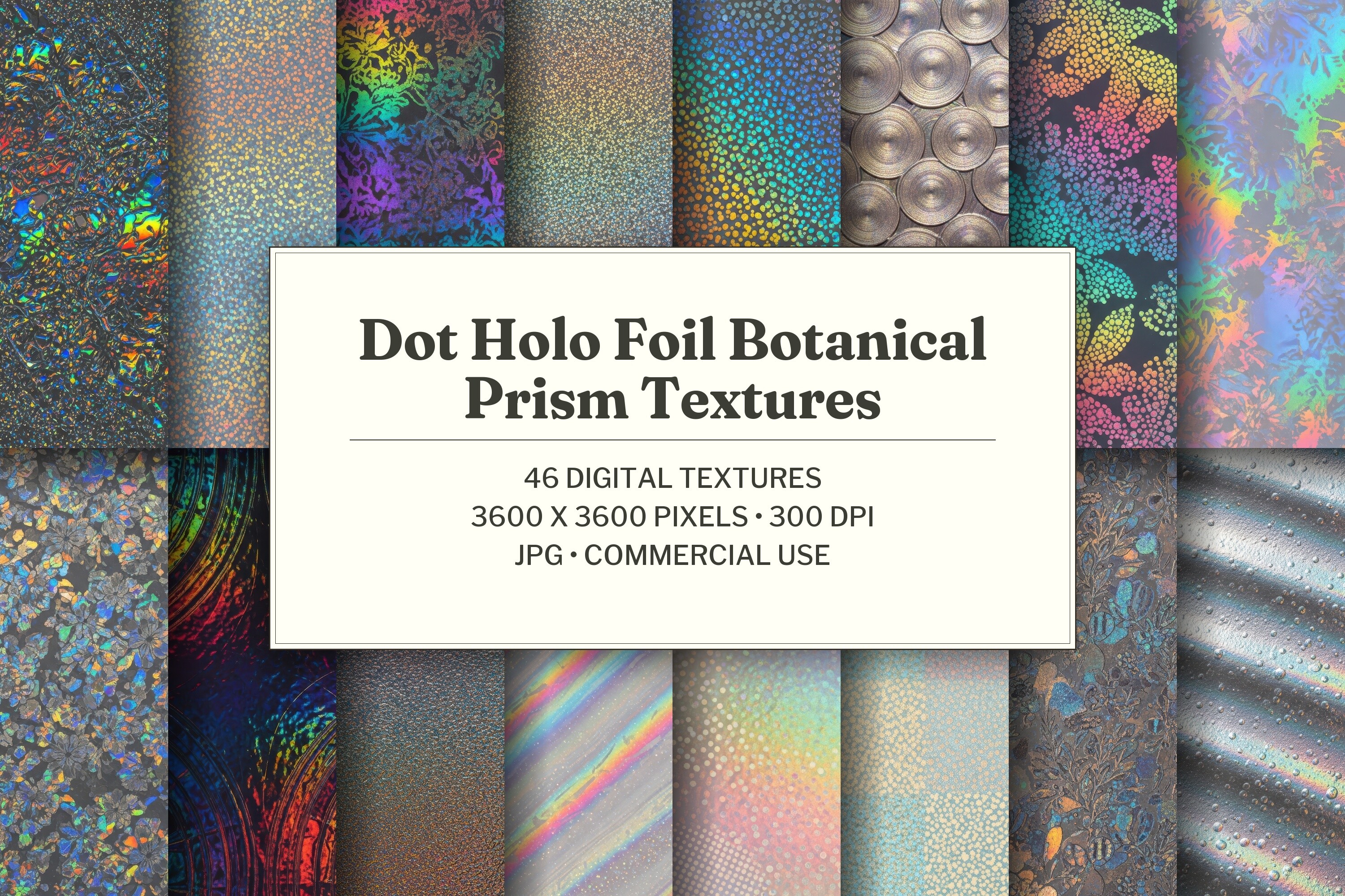 Dot Holo Foil Botanical Prism Texture