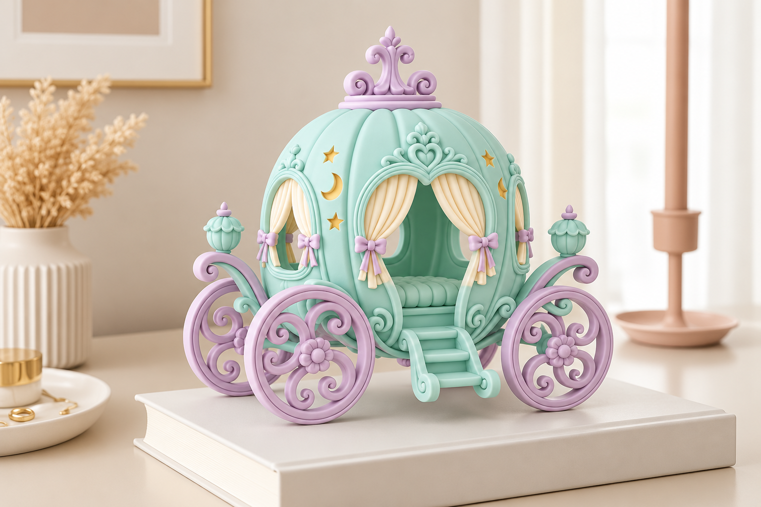 Fairytale Princess Carriage STL Model – Fantasy 3D Printable Decor File - Image 4
