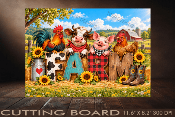 Farm Animals Cutting Board