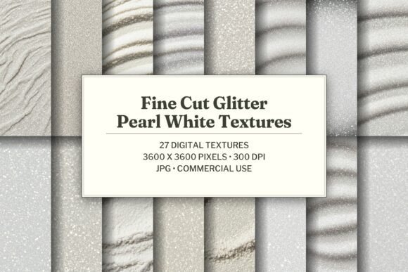 Fine Cut Glitter Pearl White Texture