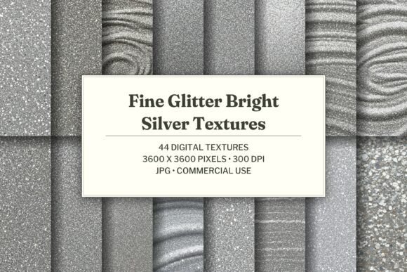 Fine Glitter Bright Silver Texture