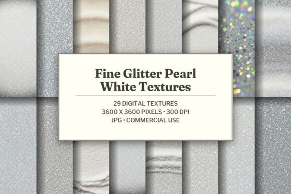 Fine Glitter Pearl White Texture
