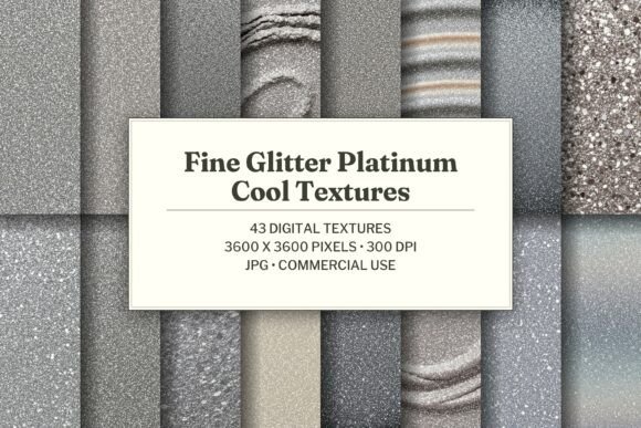 Fine Glitter Platinum Cool Texture