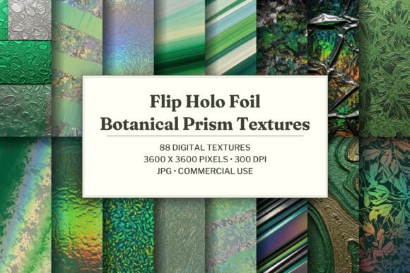 Flip Holo Foil Botanical Prism Texture
