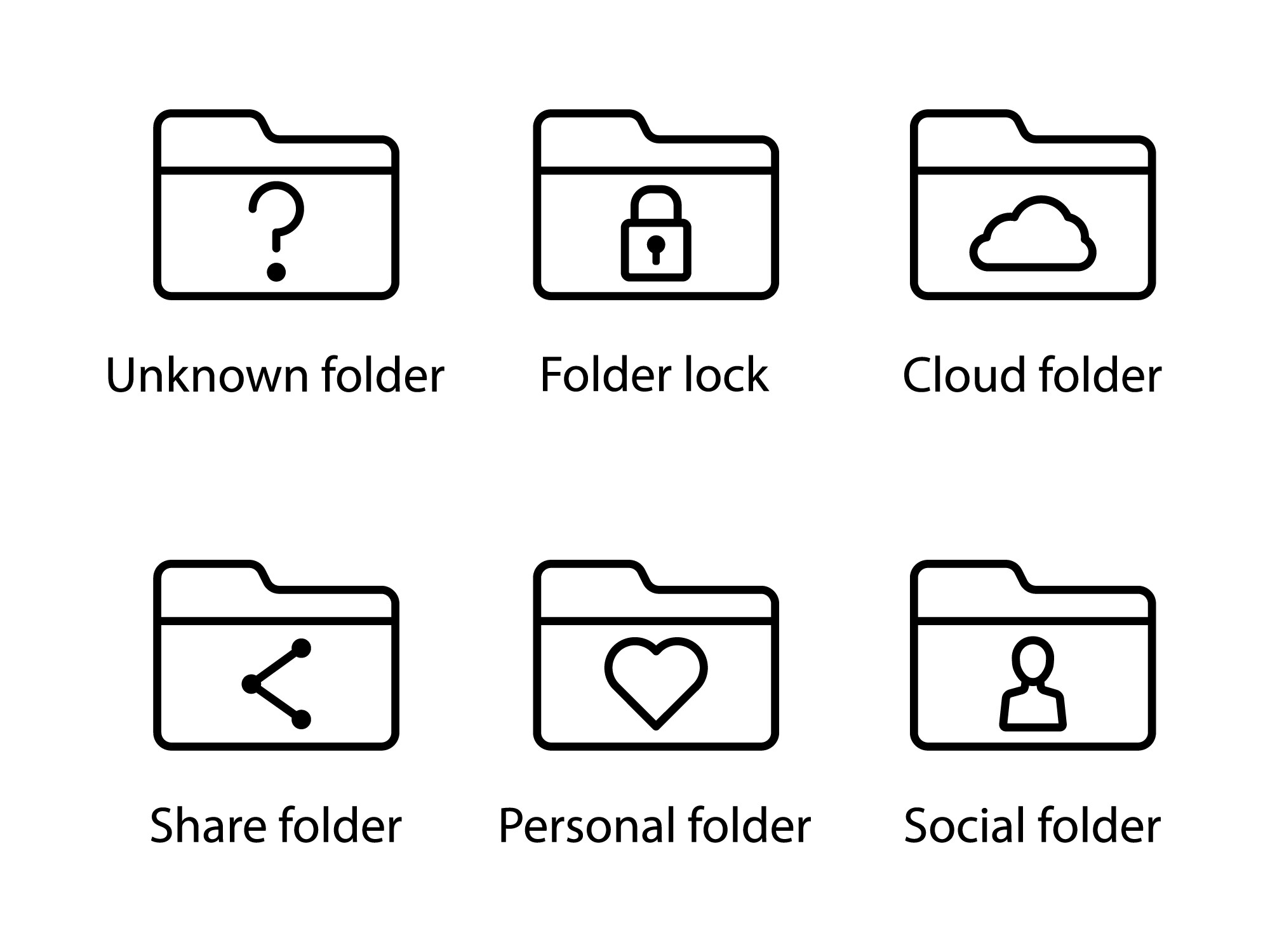 Folders Line Icon Set 3