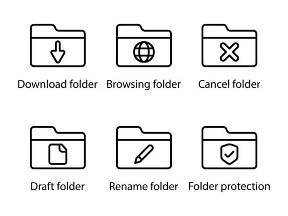 Folders Line Icon Set 5