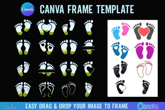 Footprints Baby Footprint Canva Frame