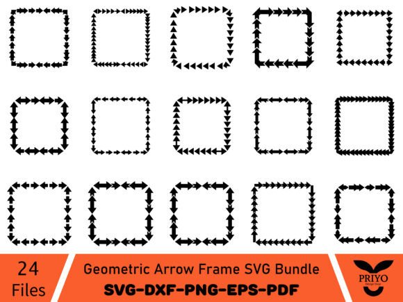 Geometric Arrow Frame SVG Bundle