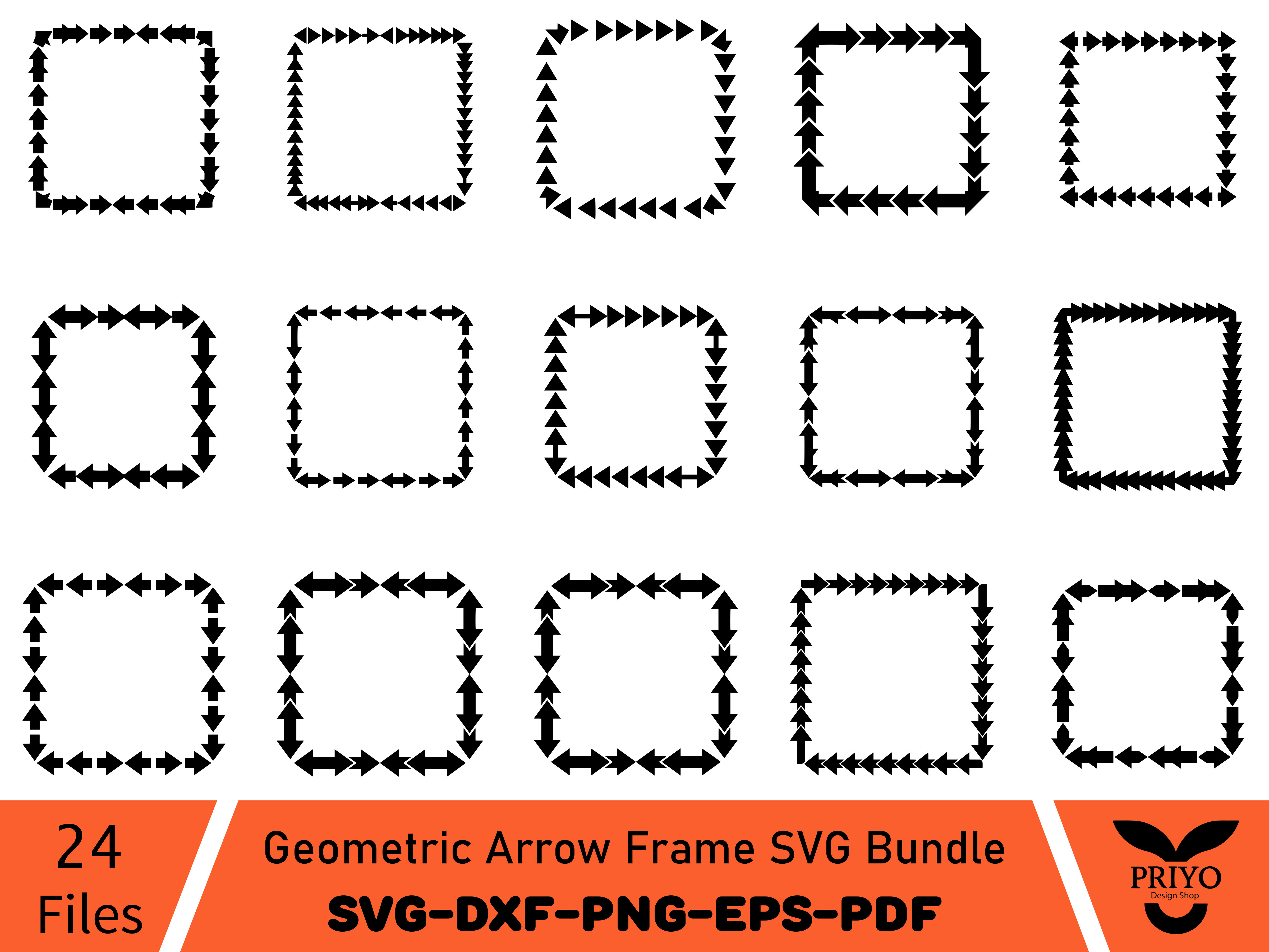 Geometric Arrow Frame SVG Bundle
