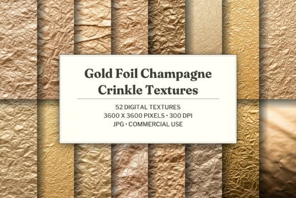 Gold Foil Champagne Crinkle Texture