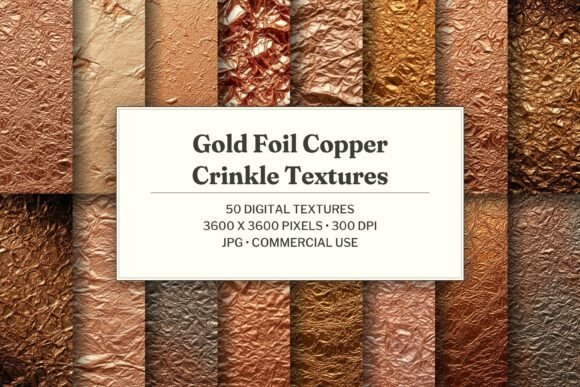 Gold Foil Copper Crinkle Texture