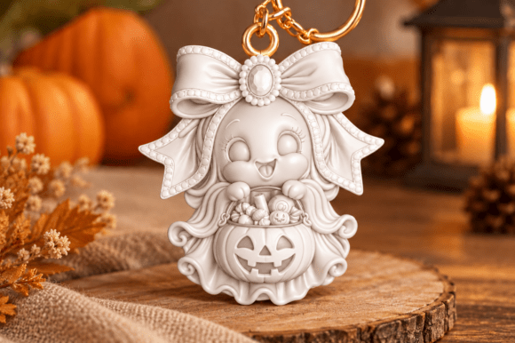 Halloween Witch Girl Keychain 3D STL File – Spooky Cute 3D Print Model - Image 2