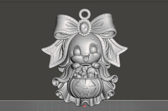 Halloween Witch Girl Keychain 3D STL File – Spooky Cute 3D Print Model - Image 4