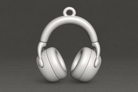 Headphone Charm Keychain STL – 3D Printable Music Lover Keyring Model - Image 4
