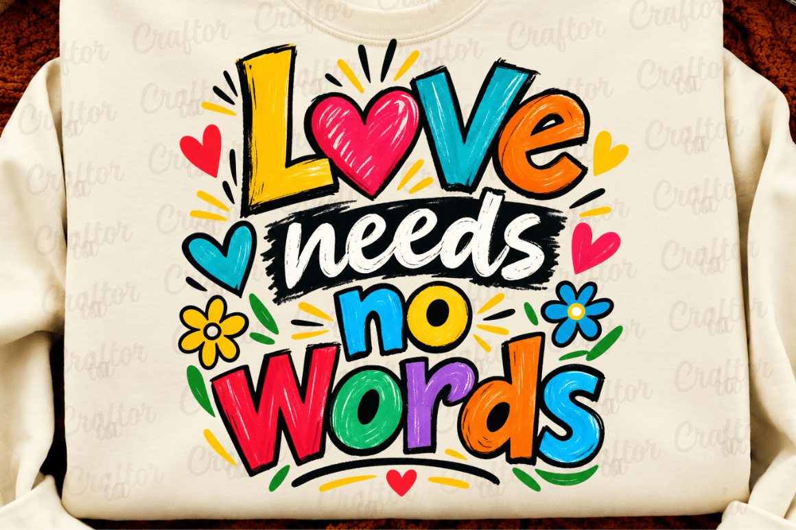 Love Needs No Words PNG Design, Autism Graphic by Craftoria · Creative ...