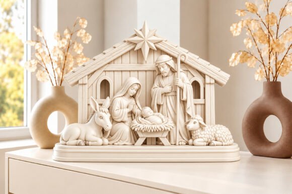 Nativity Scene Decor STL – 3D Printable Christmas Nativity Model - Image 4