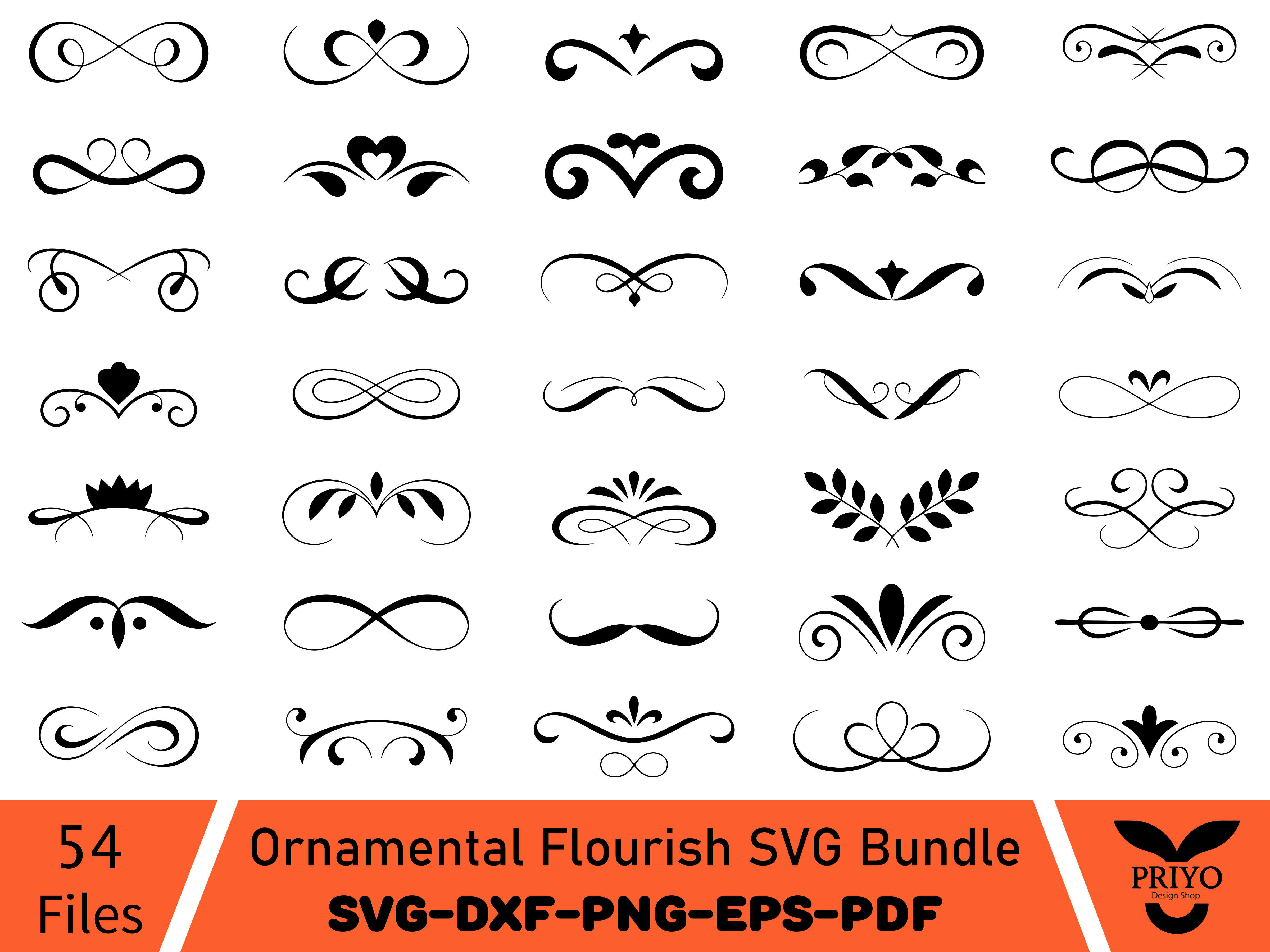 Ornamental Flourish SVG Bundle
