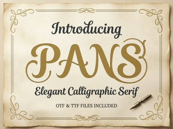 Pans Decoratieve Fonts Font Door LINEART3
