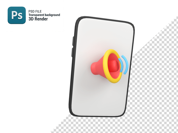 Phone with Sound Volume Isolated 3d
