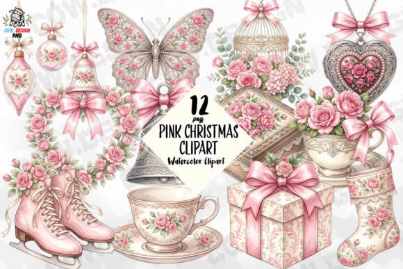 Pink Christmas Clipart