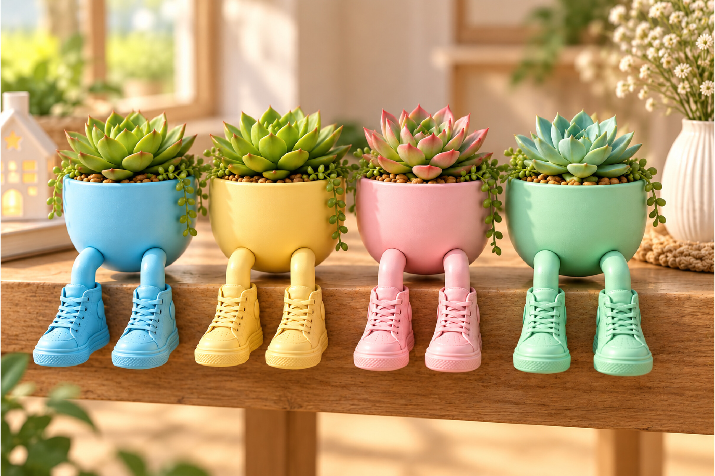 Sneaker Leg Plant Pot 3D STL – Cute Printable Succulent Planter - Image 3