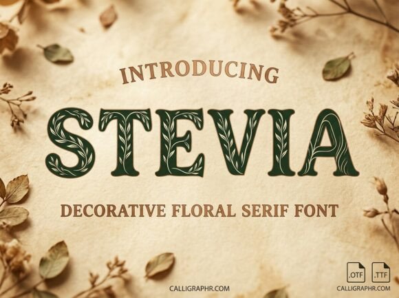 Stevia Decorative Font By LINEART3