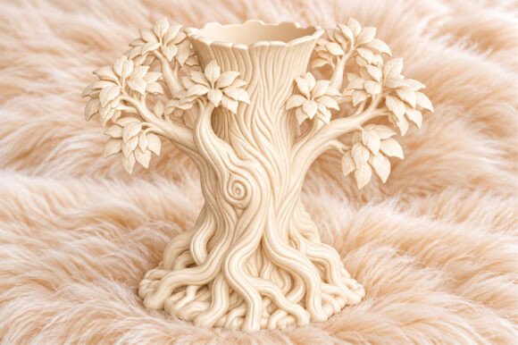 Tree Trunk Flower Vase 3D STL 3D Printing By Pink Studio