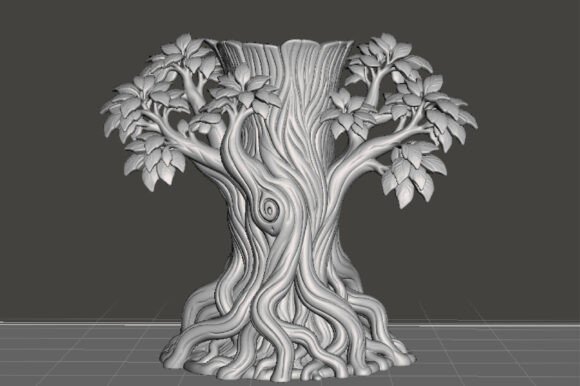 Tree Trunk Flower Vase 3D STL – Woodland Sculptural Vase Model for FDM & Resin - Image 3