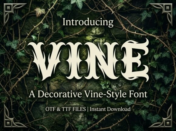 Vine Font Decorativi Font Di LINEART3