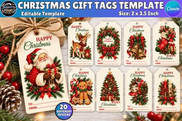 Vintage Christmas Gift Tags Templates